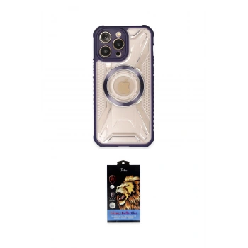 MARSİLYAN™- iPhone 14 Pro Max Kılıf Kutup Modern - Siyah Buffer Hayalet Cam Ekran Koruyucu