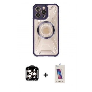 MARSİLYAN™- iPhone 14 Pro Max Kılıf Kutup Modern - Siyah Joko 5D Cam + PVD Metal Kamera Lens - TU