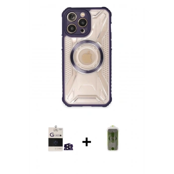 MARSİLYAN™- iPhone 14 Pro Max Kılıf Kutup Modern - Siyah Joko Magic 5D Hayalet Cam + Bilvis Titan Kamera Lens - DNMR