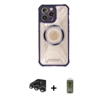 MARSİLYAN™- iPhone 14 Pro Max Kılıf Kutup Modern - Siyah Joko Magic 5D Hayalet Cam + Raze Metal Kamera Lens - GS