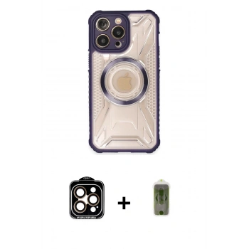 MARSİLYAN™- iPhone 14 Pro Max Kılıf Kutup Modern - Siyah Joko Magic 5D Hayalet Cam + PVD Metal Kamera Lens - TU