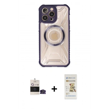 MARSİLYAN™- iPhone 14 Pro Max Kılıf Kutup Modern - Siyah Mat Seramik Nano Ekran Koruyucu + Bilvis Titan Kamera Lens - SH