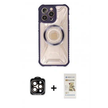MARSİLYAN™- iPhone 14 Pro Max Kılıf Kutup Modern - Siyah Mat Seramik Nano Ekran Koruyucu + PVD Metal Kamera Lens - TU