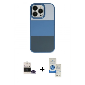 MARSİLYAN™- iPhone 14 Pro Max Kılıf Kutup Özel Seri - Şeffaf Royal Nano Ekran Koruyucu + Bilvis Titan Kamera Lens - GS