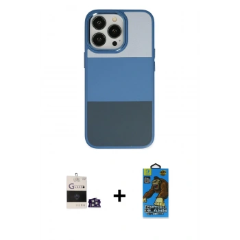 MARSİLYAN™- iPhone 14 Pro Max Kılıf Kutup Özel Seri - Siyah 18D Cam Ekran Koruyucu + Bilvis Titan Kamera Lens - GS