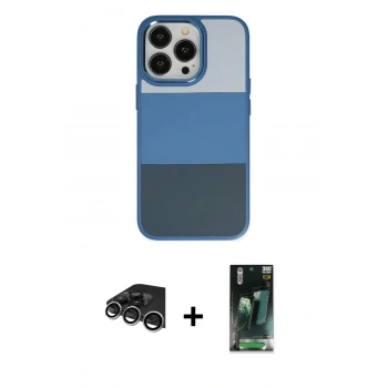MARSİLYAN™- iPhone 14 Pro Max Kılıf Kutup Özel Seri - Siyah 360 Mat Full Body Arka Koruyucu + Raze Metal Kamera Lens - GS