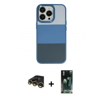 MARSİLYAN™- iPhone 14 Pro Max Kılıf Kutup Özel Seri - Siyah 360 Mat Full Body Arka Koruyucu + Raze Metal Kamera Lens - GD