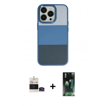 MARSİLYAN™- iPhone 14 Pro Max Kılıf Kutup Özel Seri - Siyah 360 Mat Full Body Arka Koruyucu + Bilvis Titan Kamera Lens - SH