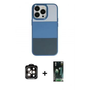 MARSİLYAN™- iPhone 14 Pro Max Kılıf Kutup Özel Seri - Siyah 360 Mat Full Body Arka Koruyucu + PVD Metal Kamera Lens - TU