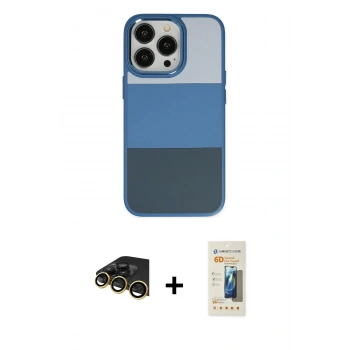 MARSİLYAN™- iPhone 14 Pro Max Kılıf Kutup Özel Seri - Siyah 6D Mat Seramik Hayalet Nano Ekran Koruyucu + Raze Metal Kamera Lens - GD