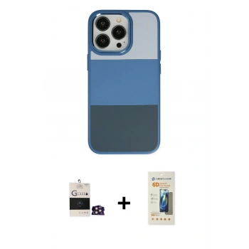 MARSİLYAN™- iPhone 14 Pro Max Kılıf Kutup Özel Seri - Siyah 6D Mat Seramik Hayalet Nano Ekran Koruyucu + Bilvis Titan Kamera Lens - GD