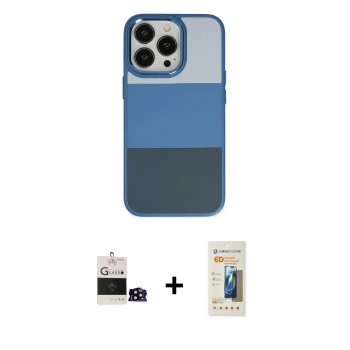 MARSİLYAN™- iPhone 14 Pro Max Kılıf Kutup Özel Seri - Siyah 6D Mat Seramik Hayalet Nano Ekran Koruyucu + Bilvis Titan Kamera Lens - SH