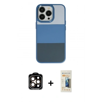 MARSİLYAN™- iPhone 14 Pro Max Kılıf Kutup Özel Seri - Siyah 6D Mat Seramik Hayalet Nano Ekran Koruyucu + PVD Metal Kamera Lens - TU