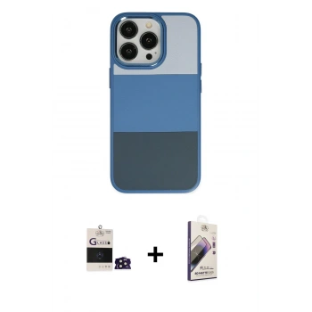 MARSİLYAN™- iPhone 14 Pro Max Kılıf Kutup Özel Seri - Siyah Bilvis 3D Mat Cam Ekran Koruyucu + Bilvis Titan Kamera Lens - DNMR