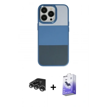 MARSİLYAN™- iPhone 14 Pro Max Kılıf Kutup Özel Seri - Siyah Bilvis 5in1 5D Magic Hayalet Cam Ekran Koruyucu + Raze Metal Kamera Lens - GS
