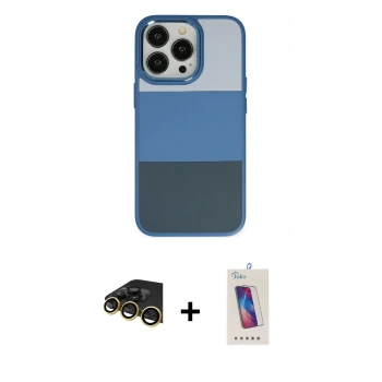 MARSİLYAN™- iPhone 14 Pro Max Kılıf Kutup Özel Seri - Siyah Joko 5D Cam + Raze Metal Kamera Lens - GD