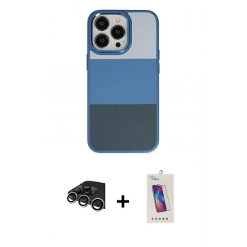 MARSİLYAN™- iPhone 14 Pro Max Kılıf Kutup Özel Seri - Siyah Joko 5D Cam + Raze Metal Kamera Lens - GS