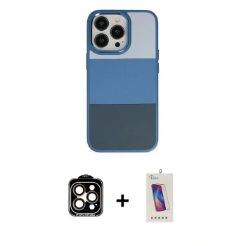 MARSİLYAN™- iPhone 14 Pro Max Kılıf Kutup Özel Seri - Siyah Joko 5D Cam + PVD Metal Kamera Lens - TU