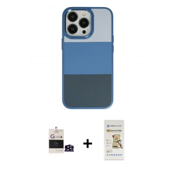 MARSİLYAN™- iPhone 14 Pro Max Kılıf Kutup Özel Seri - Siyah Mat Seramik Nano Ekran Koruyucu + Bilvis Titan Kamera Lens - SH