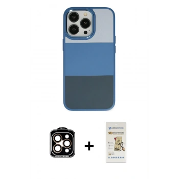 MARSİLYAN™- iPhone 14 Pro Max Kılıf Kutup Özel Seri - Siyah Mat Seramik Nano Ekran Koruyucu + PVD Metal Kamera Lens - TU