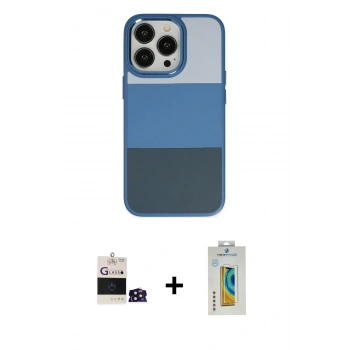 MARSİLYAN™- iPhone 14 Pro Max Kılıf Kutup Özel Seri - Siyah Polymer Nano Ekran Koruyucu + Bilvis Titan Kamera Lens - DNMR