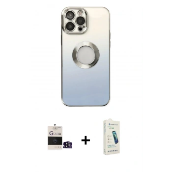 MARSİLYAN™- iPhone 14 Pro Max Kılıf Kutup Yansıma Özel Seri - Şeffaf Pasifik Cam Ekran Koruyucu + Bilvis Titan Kamera Lens - SH