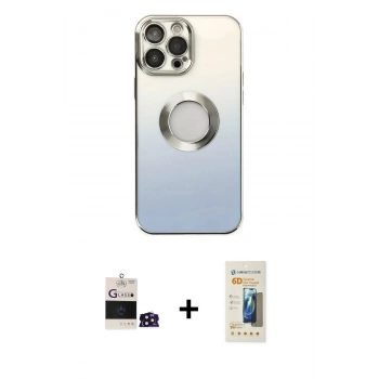 MARSİLYAN™- iPhone 14 Pro Max Kılıf Kutup Yansıma Özel Seri - Siyah 6D Mat Seramik Hayalet Nano Ekran Koruyucu + Bilvis Titan Kamera Lens - DNMR