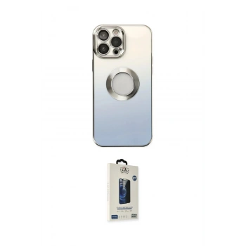 MARSİLYAN™- iPhone 14 Pro Max Kılıf Kutup Yansıma Özel Seri - Siyah Bilvis Hayalet Cam Ekran Koruyucu
