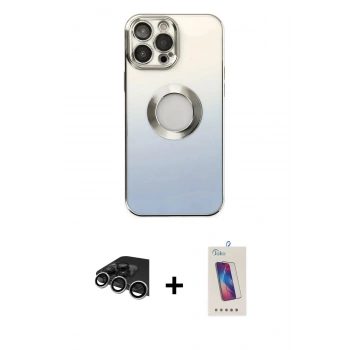 MARSİLYAN™- iPhone 14 Pro Max Kılıf Kutup Yansıma Özel Seri - Siyah Joko 5D Cam + Raze Metal Kamera Lens - GS