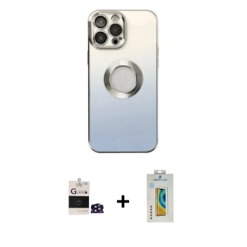 MARSİLYAN™- iPhone 14 Pro Max Kılıf Kutup Yansıma Özel Seri - Siyah Polymer Nano Ekran Koruyucu + Bilvis Titan Kamera Lens - DNMR