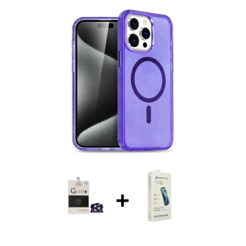 MARSİLYAN™- iPhone 14 Pro Max Kılıf Nova Asil Prime - Şeffaf Pasifik Cam Ekran Koruyucu + Bilvis Titan Kamera Lens - GS