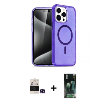 MARSİLYAN™- iPhone 14 Pro Max Kılıf Nova Asil Prime - Siyah 360 Mat Full Body Arka Koruyucu + Bilvis Titan Kamera Lens - DNMR
