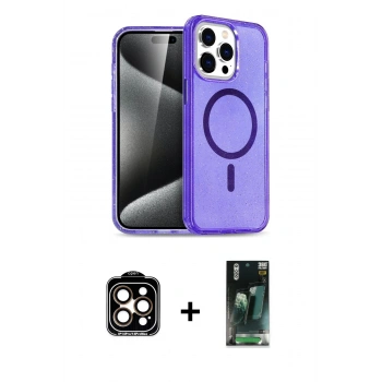 MARSİLYAN™- iPhone 14 Pro Max Kılıf Nova Asil Prime - Siyah 360 Mat Full Body Arka Koruyucu + PVD Metal Kamera Lens - TU