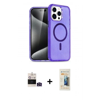MARSİLYAN™- iPhone 14 Pro Max Kılıf Nova Asil Prime - Siyah 6D Mat Seramik Hayalet Nano Ekran Koruyucu + Bilvis Titan Kamera Lens - DNMR