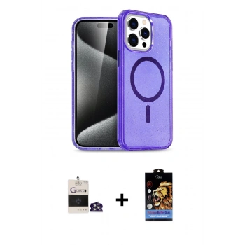 MARSİLYAN™- iPhone 14 Pro Max Kılıf Nova Asil Prime - Siyah Buffer Hayalet Cam Ekran Koruyucu + Bilvis Titan Kamera Lens - GS