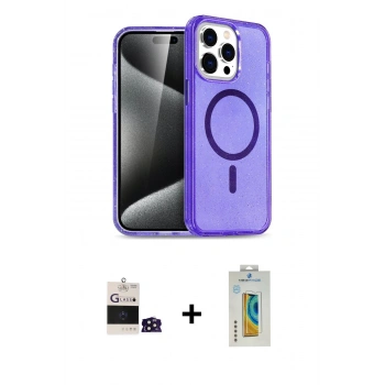 MARSİLYAN™- iPhone 14 Pro Max Kılıf Nova Asil Prime - Siyah Polymer Nano Ekran Koruyucu + Bilvis Titan Kamera Lens - DNMR