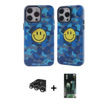 MARSİLYAN™- iPhone 14 Pro Max Kılıf Nova Doku Koleksiyonu - Şeffaf 360 Full Body Arka Koruyucu + Raze Metal Kamera Lens - GS
