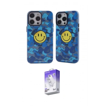 MARSİLYAN™- iPhone 14 Pro Max Kılıf Nova Doku Koleksiyonu - Siyah Bilvis 5in1 3D Magic Cam Ekran Koruyucu