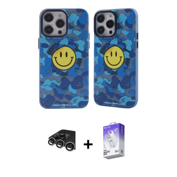 MARSİLYAN™- iPhone 14 Pro Max Kılıf Nova Doku Koleksiyonu - Siyah Bilvis 5in1 3D Magic Cam Ekran Koruyucu + Raze Metal Kamera Lens - GS