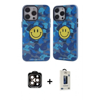 MARSİLYAN™- iPhone 14 Pro Max Kılıf Nova Doku Koleksiyonu - Siyah Bilvis Hayalet Cam Ekran Koruyucu + PVD Metal Kamera Lens - TU