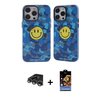 MARSİLYAN™- iPhone 14 Pro Max Kılıf Nova Doku Koleksiyonu - Siyah Buffer Hayalet Cam Ekran Koruyucu + Raze Metal Kamera Lens - GS