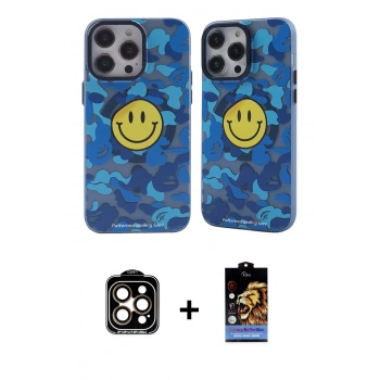 MARSİLYAN™- iPhone 14 Pro Max Kılıf Nova Doku Koleksiyonu - Siyah Buffer Hayalet Cam Ekran Koruyucu + PVD Metal Kamera Lens - TU