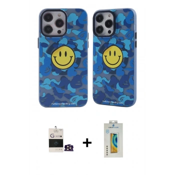 MARSİLYAN™- iPhone 14 Pro Max Kılıf Nova Doku Koleksiyonu - Siyah Polymer Nano Ekran Koruyucu + Bilvis Titan Kamera Lens - GD