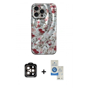MARSİLYAN™- iPhone 14 Pro Max Kılıf Nova Doku Prime - Şeffaf Royal Nano Ekran Koruyucu + PVD Metal Kamera Lens - TU