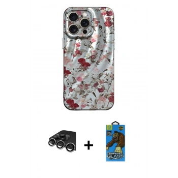 MARSİLYAN™- iPhone 14 Pro Max Kılıf Nova Doku Prime - Siyah 18D Cam Ekran Koruyucu + Raze Metal Kamera Lens - GS