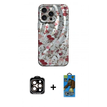 MARSİLYAN™- iPhone 14 Pro Max Kılıf Nova Doku Prime - Siyah 18D Cam Ekran Koruyucu + PVD Metal Kamera Lens - TU