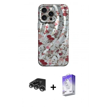 MARSİLYAN™- iPhone 14 Pro Max Kılıf Nova Doku Prime - Siyah Bilvis 5in1 3D Magic Cam Ekran Koruyucu + Raze Metal Kamera Lens - GS