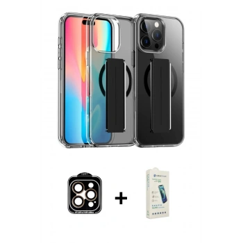 MARSİLYAN™- iPhone 14 Pro Max Kılıf Nova Işık Koleksiyonu - Şeffaf Pasifik Cam Ekran Koruyucu + PVD Metal Kamera Lens - TU