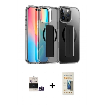 MARSİLYAN™- iPhone 14 Pro Max Kılıf Nova Işık Koleksiyonu - Siyah 6D Mat Seramik Hayalet Nano Ekran Koruyucu + Bilvis Titan Kamera Lens - DNMR