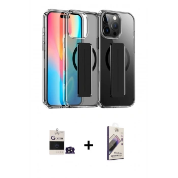 MARSİLYAN™- iPhone 14 Pro Max Kılıf Nova Işık Koleksiyonu - Siyah Bilvis 3D Mat Cam Ekran Koruyucu + Bilvis Titan Kamera Lens - DNMR